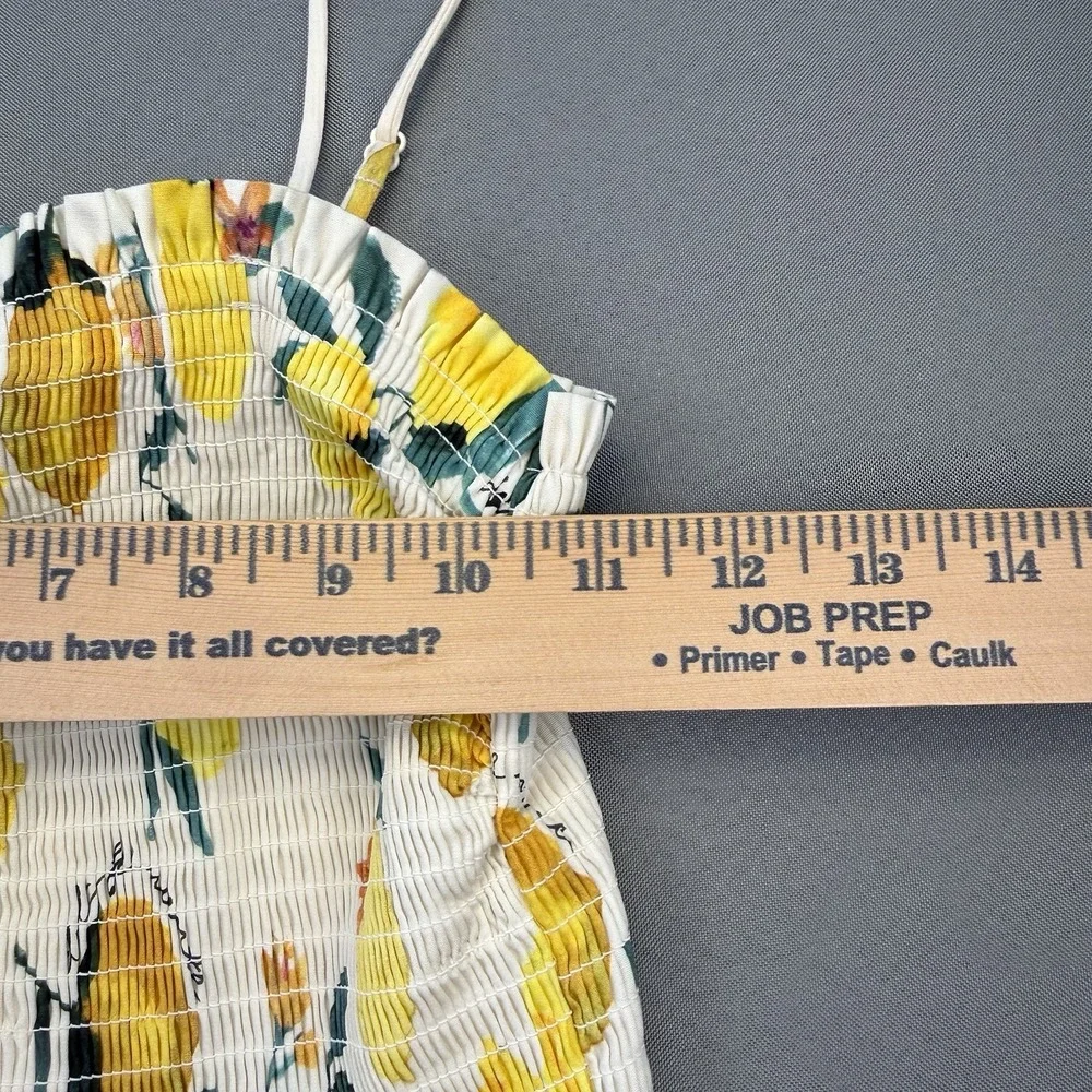 H&M Women Midi‎ Dress M Multicolor Floral Smock Topped Adjustable Strap Lemons